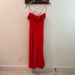 Commense Scarlet Spaghetti Strap Midi Dress